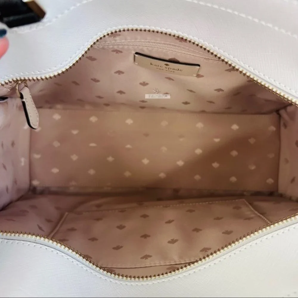 Kate Spade Staci Warm Beige Colorblock Large Satchel Crossbody